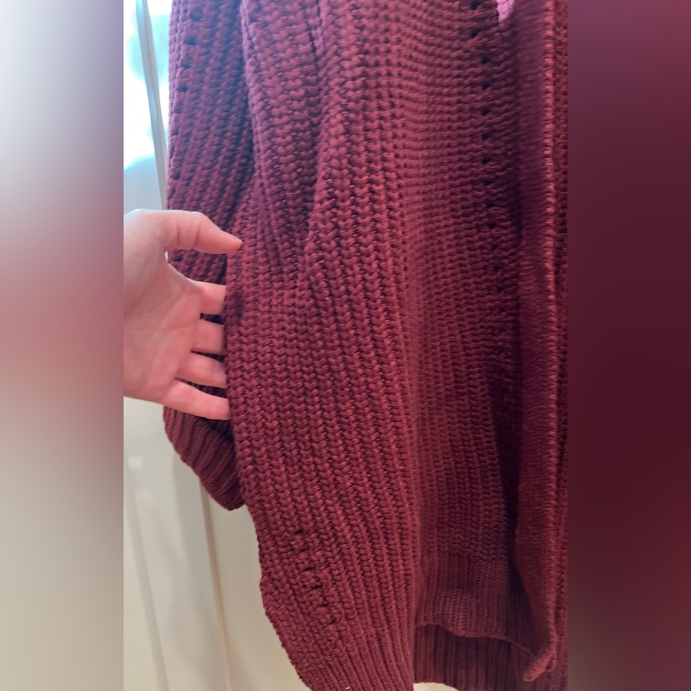 FREE PEOPLE  NIGHTINGALE CARDI, CABERNET, XL, NWOT. - Picture 7 of 13